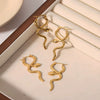 Wholesale Women's Snakeshaped Titanium Steel And Stainless Steel Ear Buckle Earrings With Animal Zodiac Pattern And Electroplating Treatment
