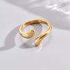 Wholesale Women's Snakeshaped Titanium Steel Electroplated Index Finger Ring Minimalist Style Jewelry
