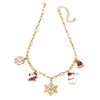 Wholesale Women's Snowflake Christmas Bell And Flower Multipendant Necklace With Electroplated Zinc Alloy And Regular Chain