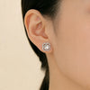 Wholesale Women's Sophisticated Diamond Leaf Pattern Copper Inlaid Zircon Four Leaf Clover Hollow Earrings