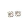 Wholesale Women's Sophisticated Diamond Leaf Pattern Copper Inlaid Zircon Four Leaf Clover Hollow Earrings