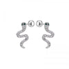 Wholesale Women's Sparkling Diamond Snake Screw Earrings Zinc Alloy Electroplating Animal Zodiac Style