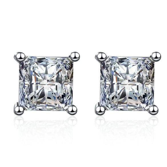 Wholesale Women's Specialshaped S925 Silver Geometric Moissanite Simulated Diamond Earrings With Electroplating