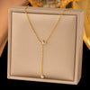 Wholesale Women's Sports Style Geometric Titanium Steel And Stainless Steel Oshaped Chain Necklace With Vacuum Electroplating In Furnace
