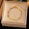 Wholesale Women's Sports Style Geometric Ushaped Titanium Steel Zircon Chain Necklace With Real Gold Plating