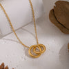 Wholesale Women's Sporty Geometric Stainless Steel Necklace With 18K Real Gold Pvd Furnace Vacuum Plating