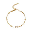 Wholesale Women's Sporty Geometric Zircon Bowknot Pendant Necklace With 18K Real Gold Plated Titanium Steel Ball Chain