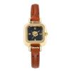 Wholesale Women's Square Alloy Case Imitation Leather Strap Quartz Watch With Fashion Belt Flower Design