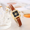 Wholesale Women's Square Alloy Case Imitation Leather Strap Quartz Watch With Fashion Belt Flower Design