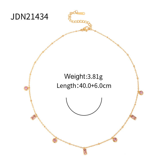Wholesale Women's Square And Round Pendant Bracelet In Ins Style Made Of Stainless Steel With Geometric Pattern And Electroplating Treatment