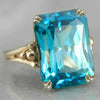Wholesale Women's Square Copper Ring With Geometric Glass And Diamond Jewelry Electroplated