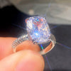 Wholesale Women's Square Diamond Ring With Zircon And Crown Pattern Copper Material
