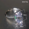 Wholesale Women's Square Diamond Ring With Zircon And Crown Pattern Copper Material