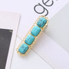 Wholesale Women's Square Duckbill Clip Hair Accessories Zinc Alloy Handmade With Lace And Turquoise Elements