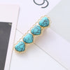 Wholesale Women's Square Duckbill Clip Hair Accessories Zinc Alloy Handmade With Lace And Turquoise Elements