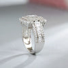 Wholesale Women's Square Fashion Geometric Copper Inlaid Zircon Wedding Ring
