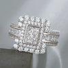Wholesale Women's Square Fashion Geometric Copper Inlaid Zircon Wedding Ring
