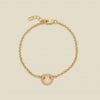 Wholesale Women's Square Geometric Copper 12 Birthstone Pendant Bracelet Accessories Set With Diamonds