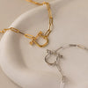 Wholesale Women's Square Geometric Copper 12 Birthstone Pendant Bracelet Accessories Set With Diamonds