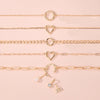 Wholesale Women's Square Geometric Copper 12 Birthstone Pendant Bracelet Accessories Set With Diamonds