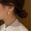 Wholesale Women's Square Geometric Copper Ear Button Jewelry With Zirconia Design