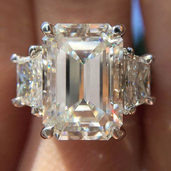 Wholesale Women's Square Geometric Copper Engagement Ring Inlaid With Zircon