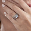 Wholesale Women's Square Geometric Copper Rings Inlaid With Zirconia