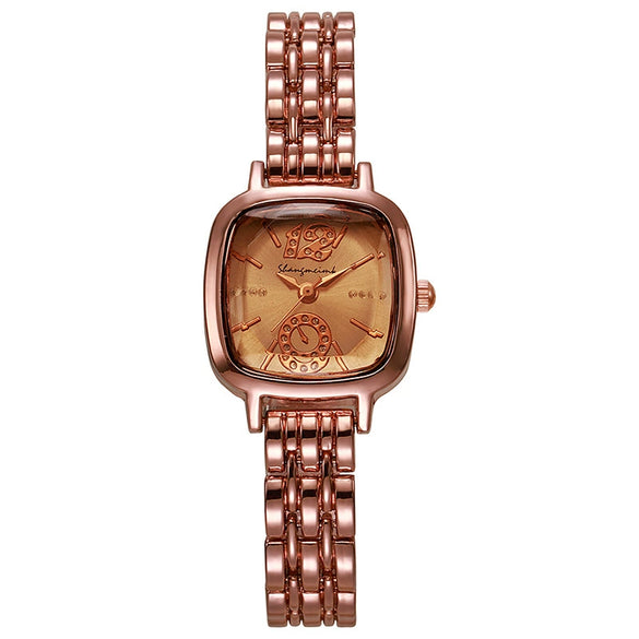 Wholesale Women's Square Metal And Stainless Steel Band Fashion Quartz Watch