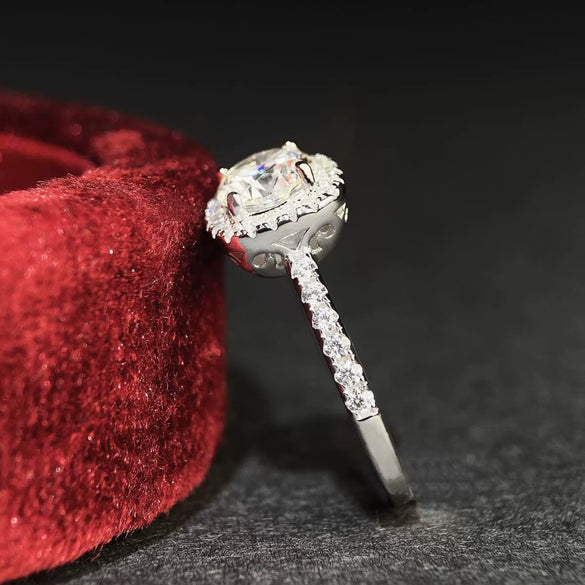 Wholesale Women's Square Moissanite Ring In 925 Sterling Silver With Geometric Style And Electroplating