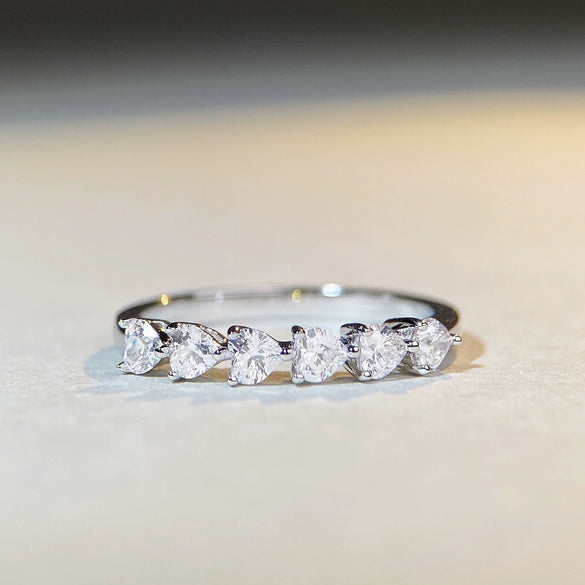 Wholesale Women's Square Ring 925 Sterling Silver Electroplated Geometric Style With Rainbow Colored Diamonds