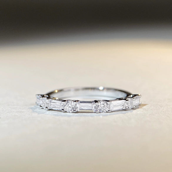 Wholesale Women's Square Ring 925 Sterling Silver Electroplated Geometric Style With Rainbow Colored Diamonds
