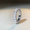 Wholesale Women's Square Ring 925 Sterling Silver Electroplated Geometric Style With Rainbow Colored Diamonds