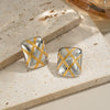 Wholesale Women's Square Stainless Steel Earrings With Gold And Silver Color Matching Pvd Furnace Vacuum Real Gold Plating And Geometric Design
