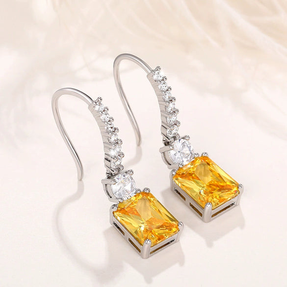 Wholesale Women's Square Sugar Earrings Copper Geometric Sweet Style