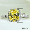Wholesale Women's Square Yellow Ring Copper Zircon Geometric Business Style Jewelry