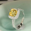 Wholesale Women's Square Yellow Ring Copper Zircon Geometric Business Style Jewelry