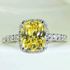 Wholesale Women's Square Yellow Ring Copper Zircon Geometric Business Style Jewelry