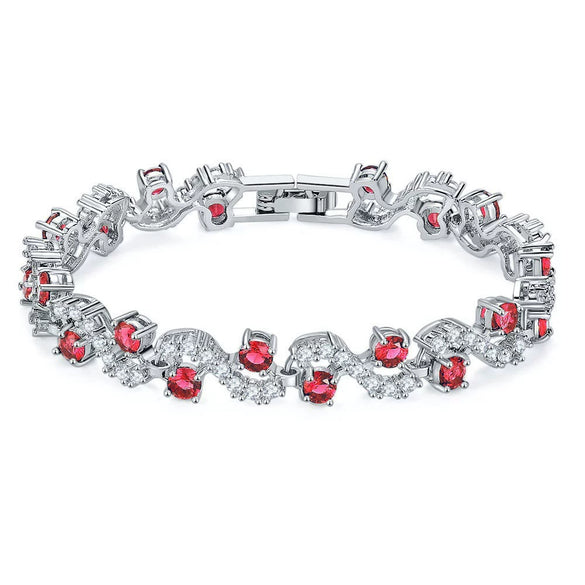 Wholesale Women's Sshaped White Gold Bracelet With Diamond Zircon And Austrian Rhinestone Geometric Pattern Electroplated