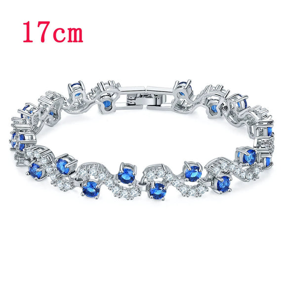 Wholesale Women's Sshaped White Gold Bracelet With Diamond Zircon And Austrian Rhinestone Geometric Pattern Electroplated