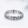Wholesale Women's Stackable Allmatch Geometric Sterling Silver Ring With Zircon Inlay