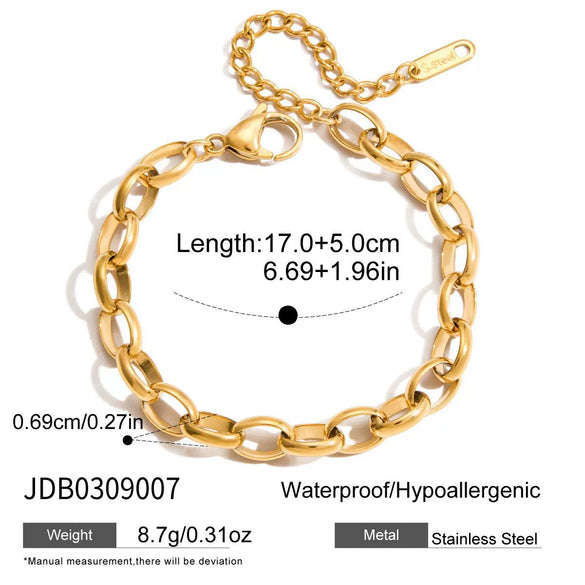 Wholesale Women's Stackable Geometric Butterfly Stainless Steel Electroplated Pig Nose Buckle Bracelet Jewelry