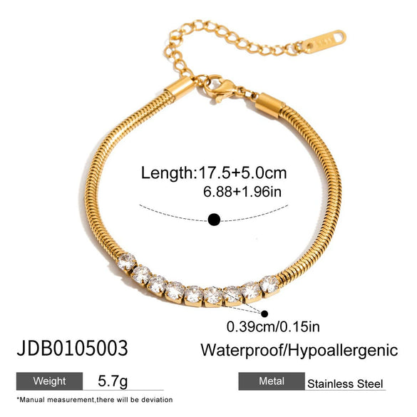 Wholesale Women's Stackable Geometric Butterfly Stainless Steel Electroplated Pig Nose Buckle Bracelet Jewelry