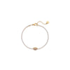 Wholesale Women's Stackable Geometric Stainless Steel And 18K Electroplated Bracelet With Pink Zircon And Gentle Devil's Eye Design