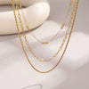 Wholesale Women's Stackable Geometric Stainless Steel And Titanium Steel Necklace With Electroplating