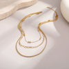 Wholesale Women's Stackable Geometric Stainless Steel And Titanium Steel Necklace With Electroplating