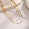 Wholesale Women's Stackable Geometric Stainless Steel And Titanium Steel Necklace With Electroplating