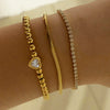Wholesale Women's Stacked Beads Love Bracelet Suit Stainless Steel Geometric Design Electroplated Tennis Chain Simple High Grade Bracelet