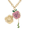Wholesale Women's Stacking Style Apple Heart Shape Copper Electroplated Pendant Necklace With Regular Chain