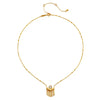 Wholesale Women's Stacking Style Sun Moon Zircon Stainless Steel Pendant Necklace With Dripping Oil And Electroplated 18K Gold Color Retention