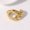Wholesale Women's Stainless Steel Adjustable Asymmetric Gold Plated Fashion Ring